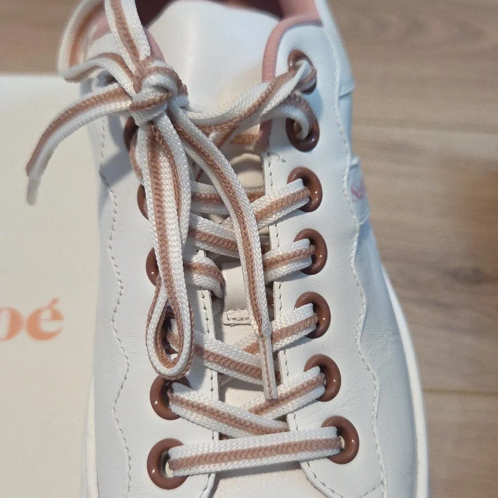 See By Chloe Essie pink/white leather Sneakers Sz 39 - Picture 11 of 14